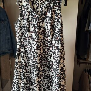 Talbots Black and White Floral Midi Dress